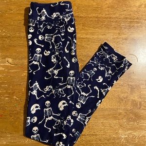 LuLaRoe Skeleton Leggings Kids L/XL
